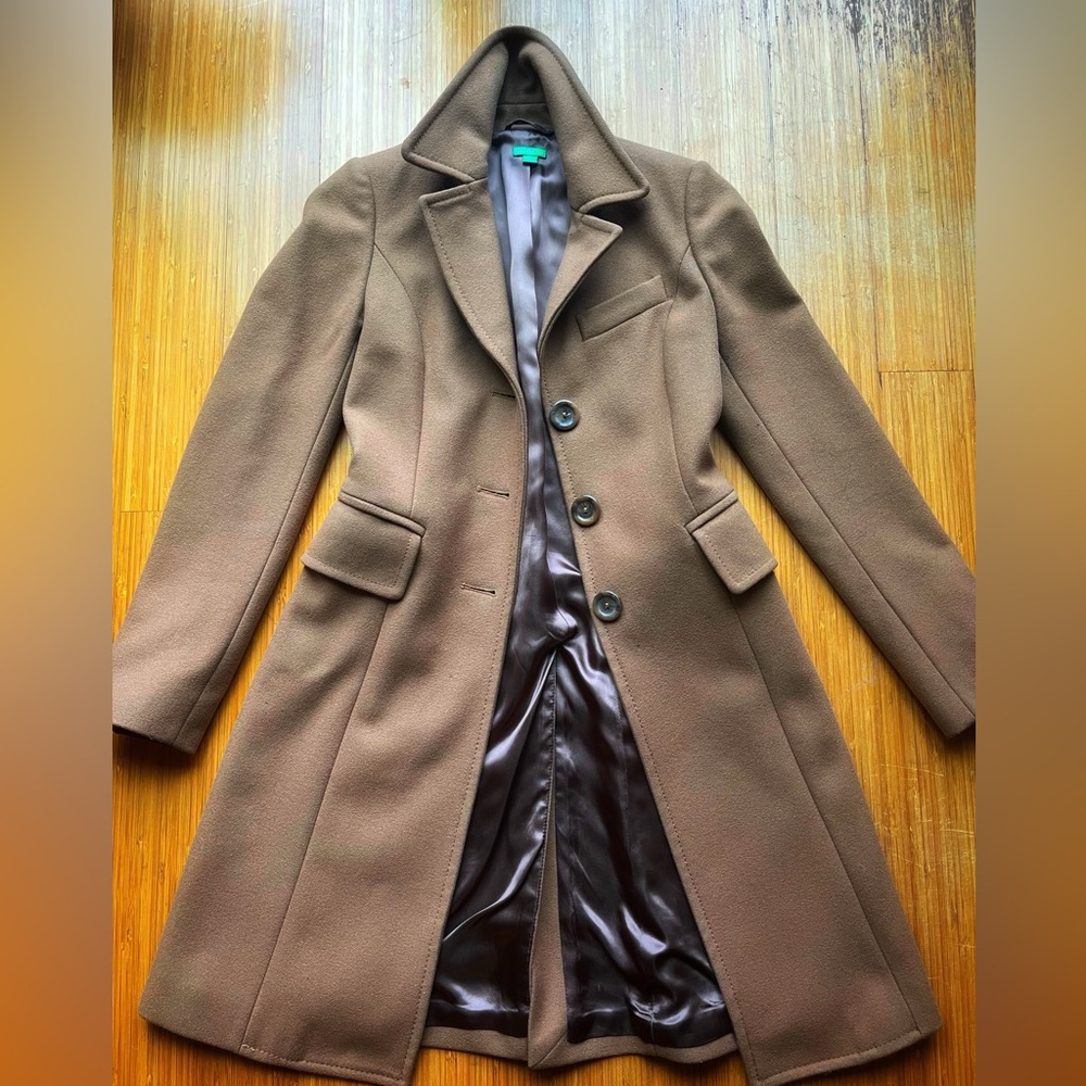 United Colors of Benetton camel tan coat Size 38 XS